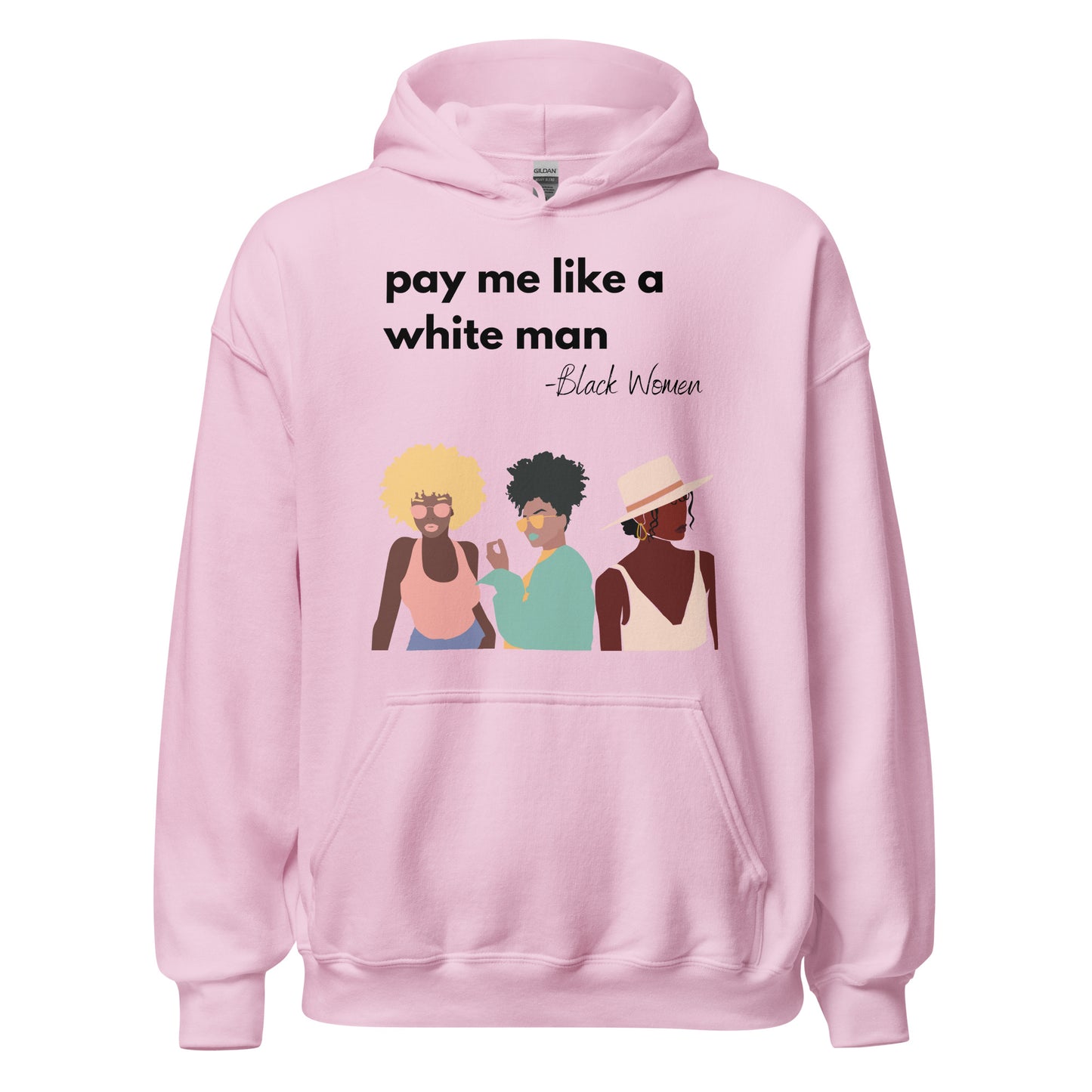 Pay Me Like a White Man Pink & Gray Hoodie