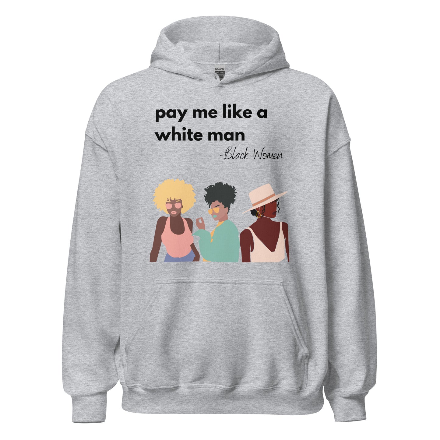 Pay Me Like a White Man Pink & Gray Hoodie